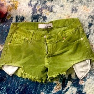 Awesome green corduroy shorts